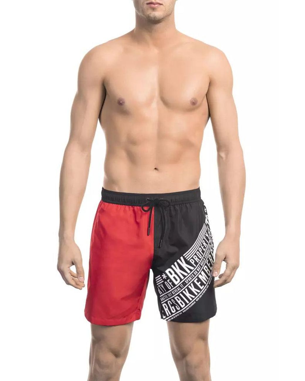 Bikkembergs Red R E D& B L A C K Beachwear Swimwear for men