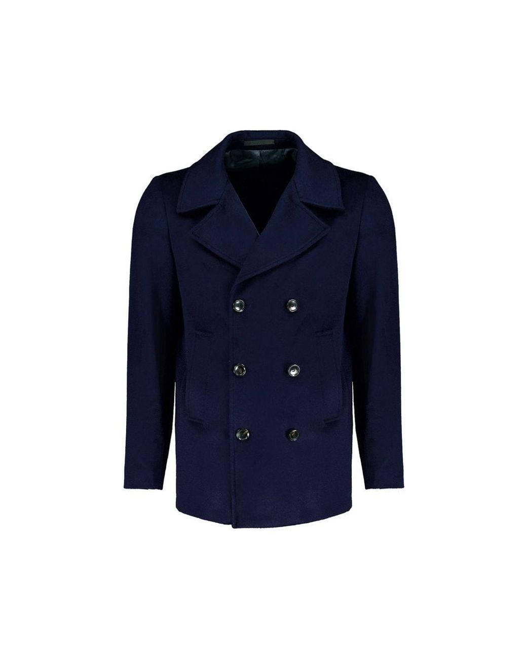 AUTORE Blue Wool Coat for men