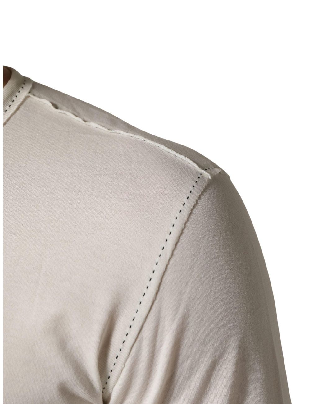 Dolce & Gabbana White Long Sleeves Henley Pullover Sweater