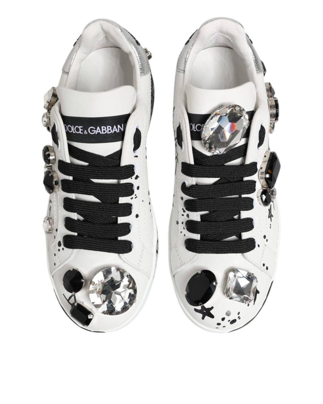 Dolce & Gabbana White Custom 2Zero Graffiti Sneakers