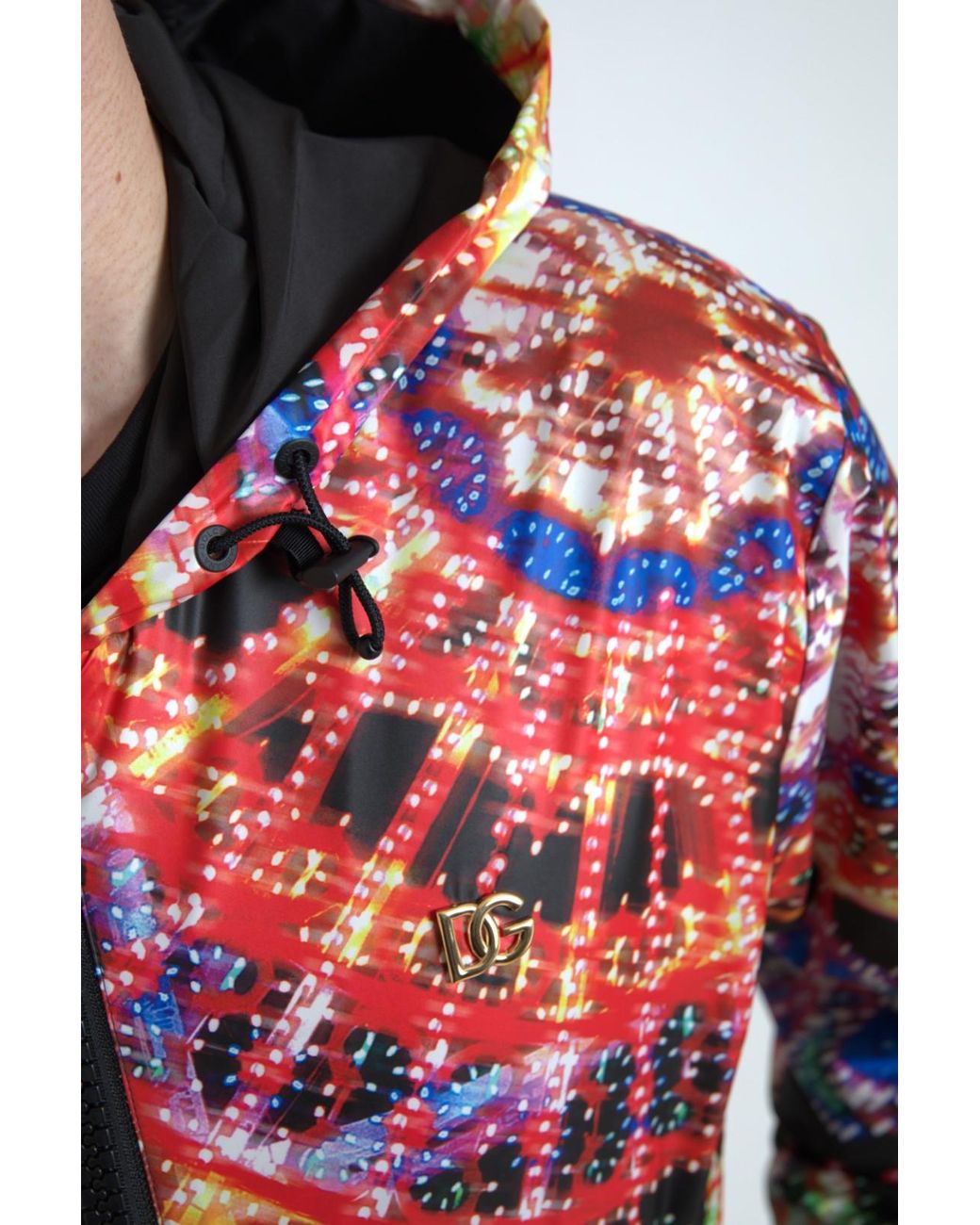 Dolce & Gabbana Blue Multicolor Hooded Sweatshirt Sweater for men