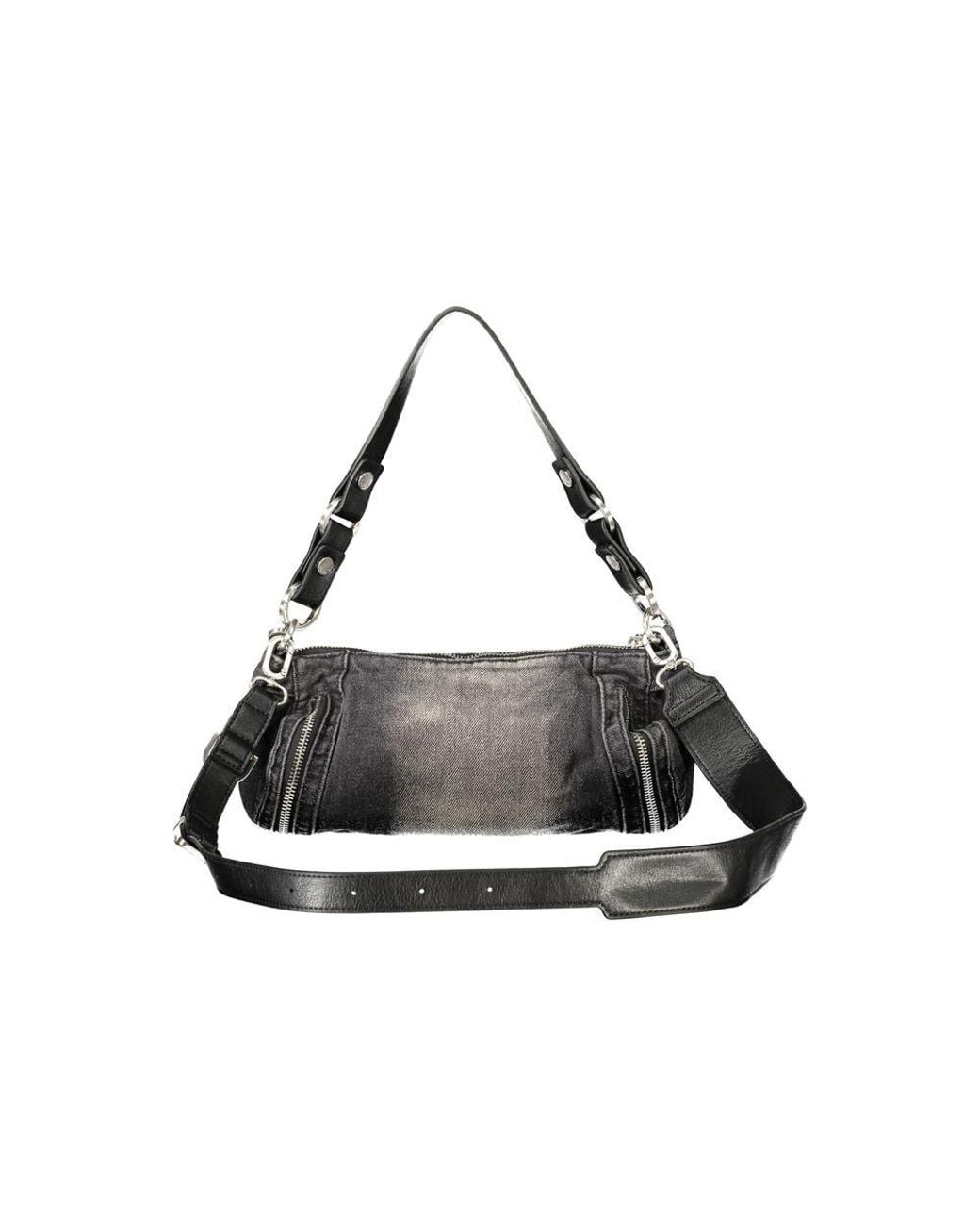Desigual Gray Black Cotton S Bag
