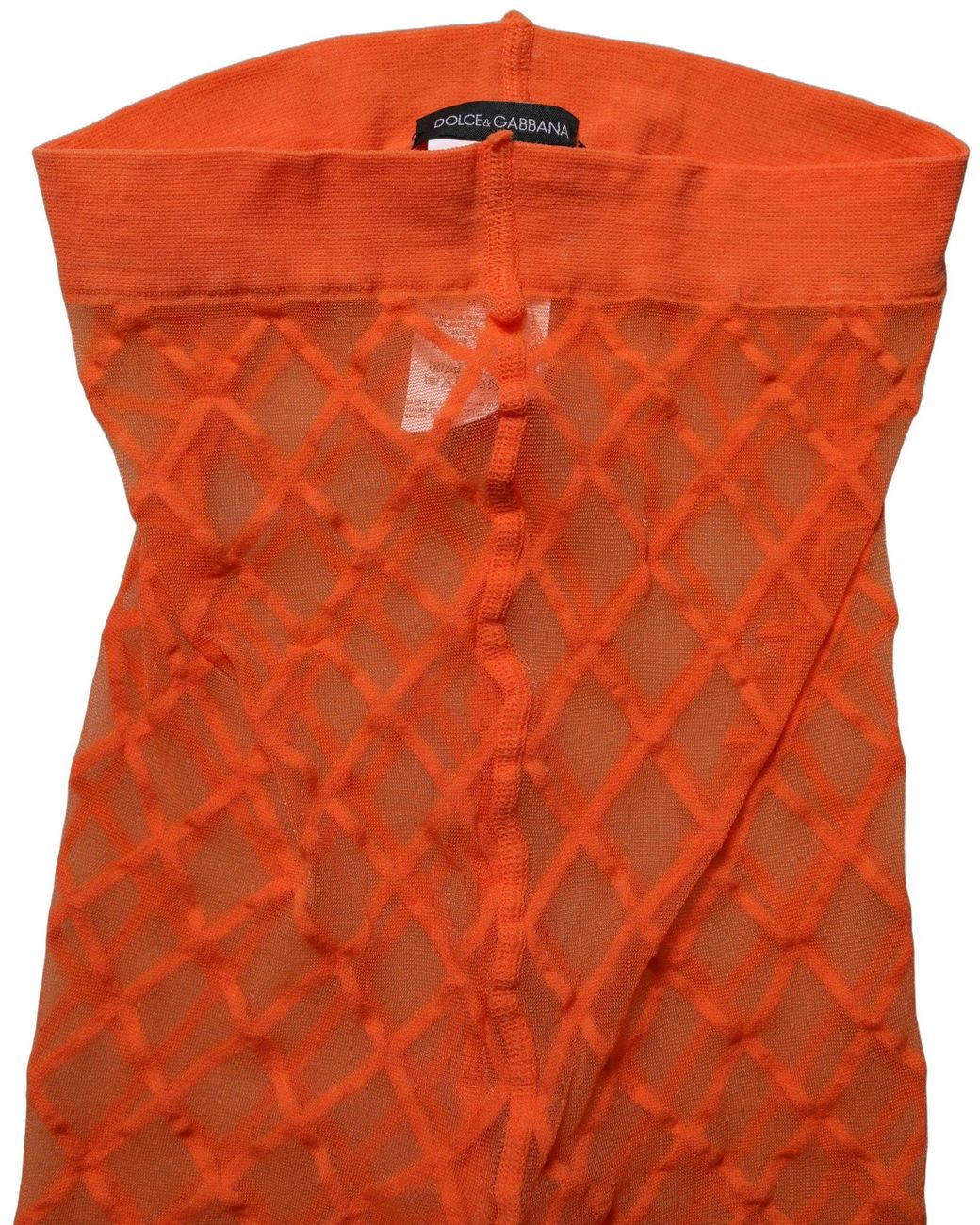 Dolce & Gabbana Orange Nylon Fishnet Pantyhose Stockings Socks