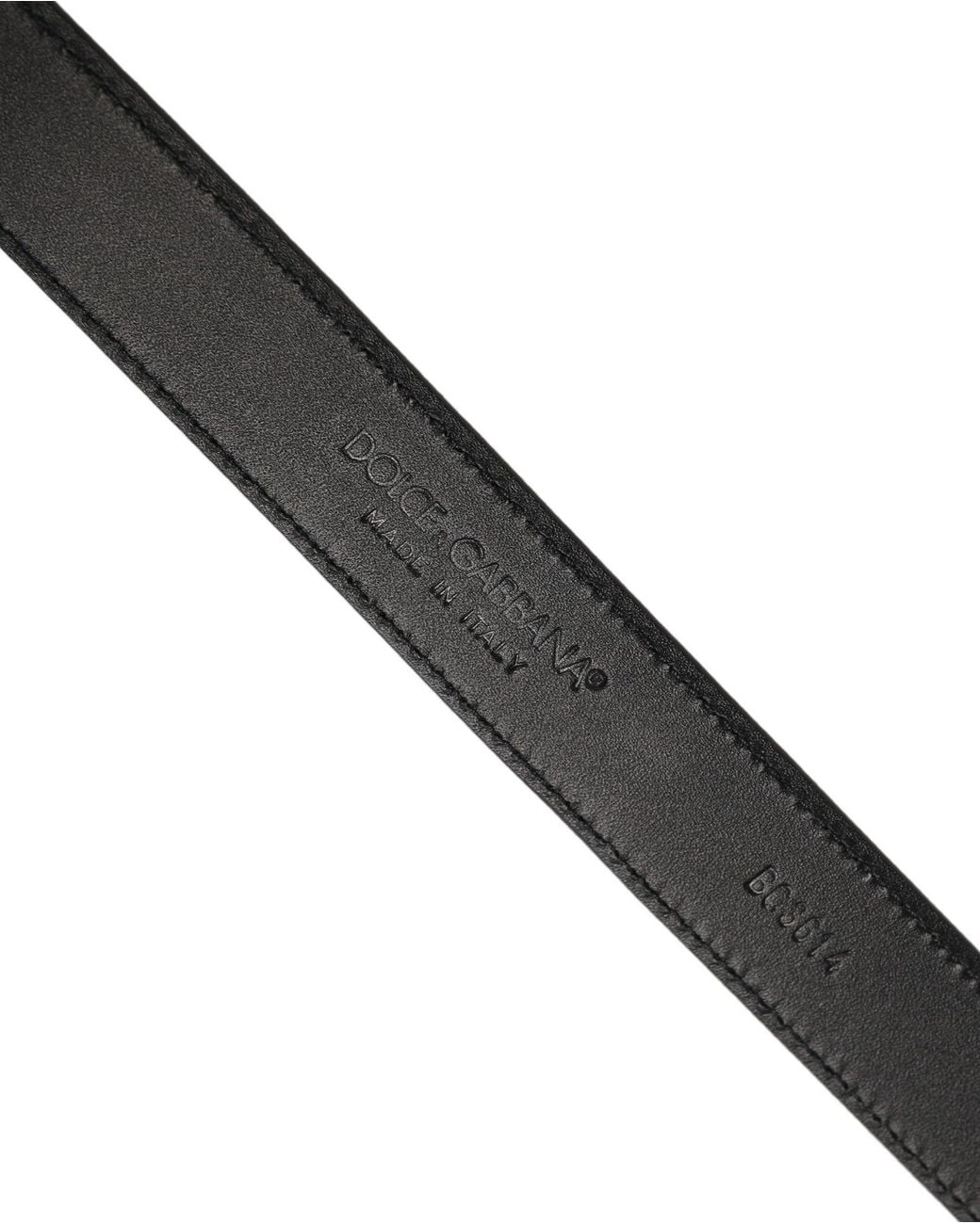 Dolce & Gabbana Black Leather Tone Metal Buckle Belt Calf for men
