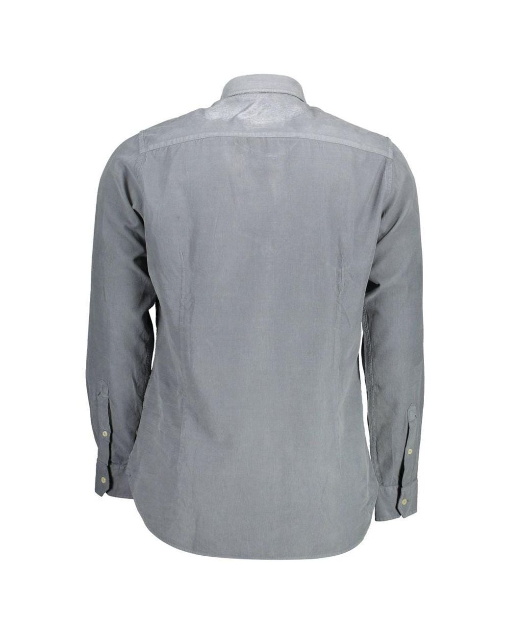 U.S. POLO ASSN. Gray Blue Cotton Men Shirt for men