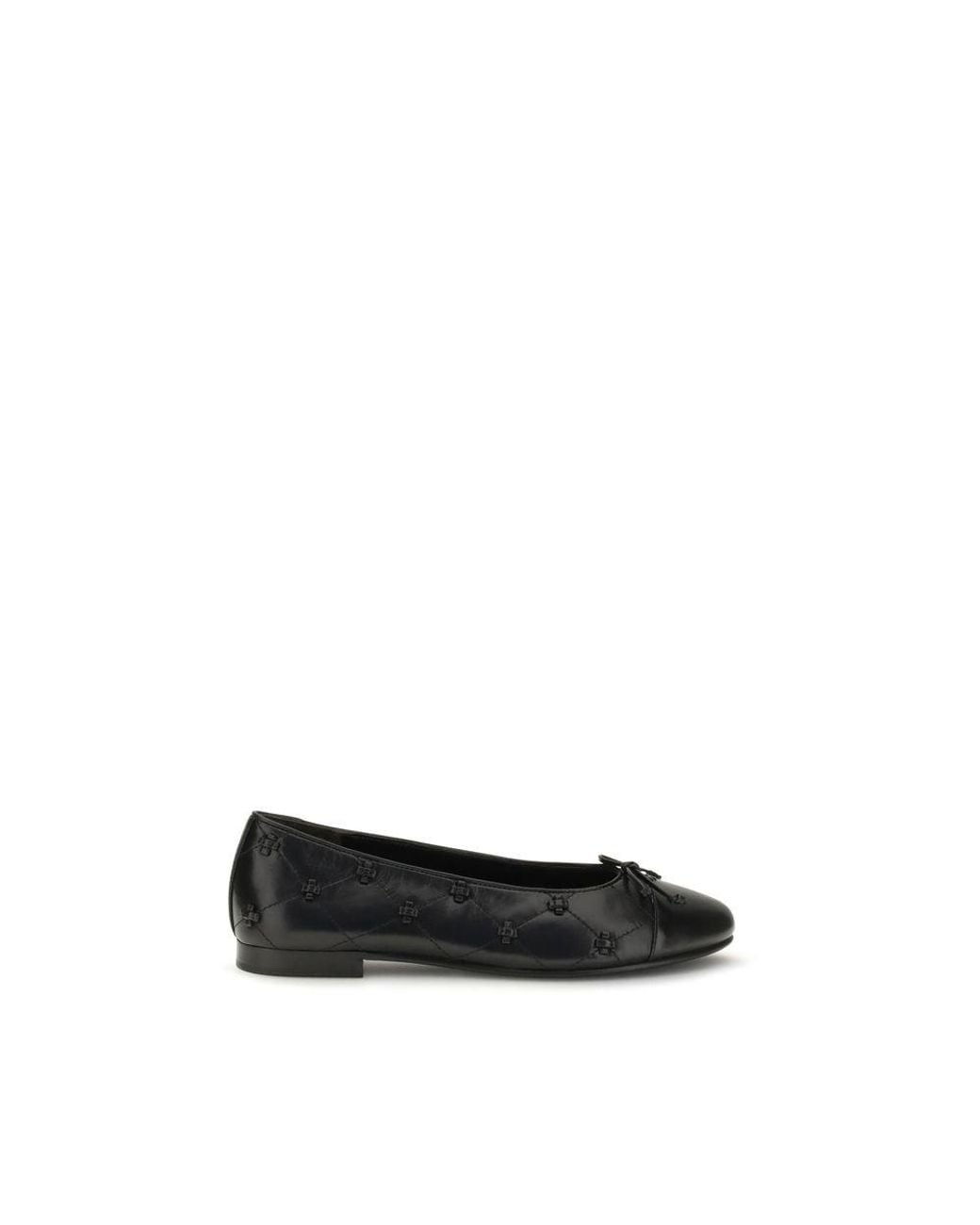 Tory Burch Black Calf Leather Bos Taurus Ballet Flats