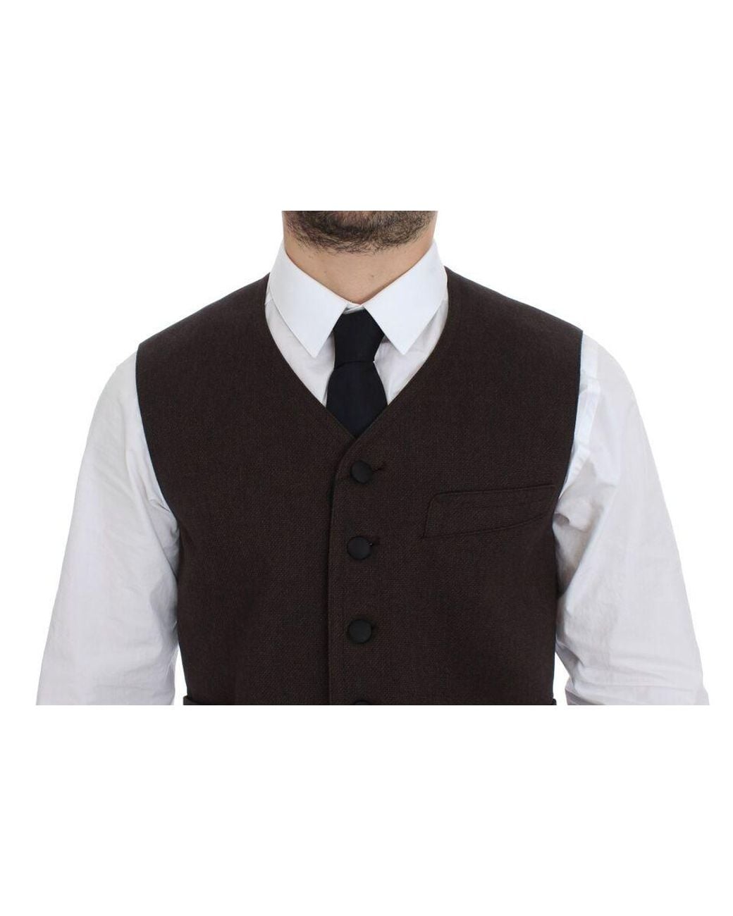 Dolce & Gabbana Purple Cotton Blend Dress Vest Gilet for men