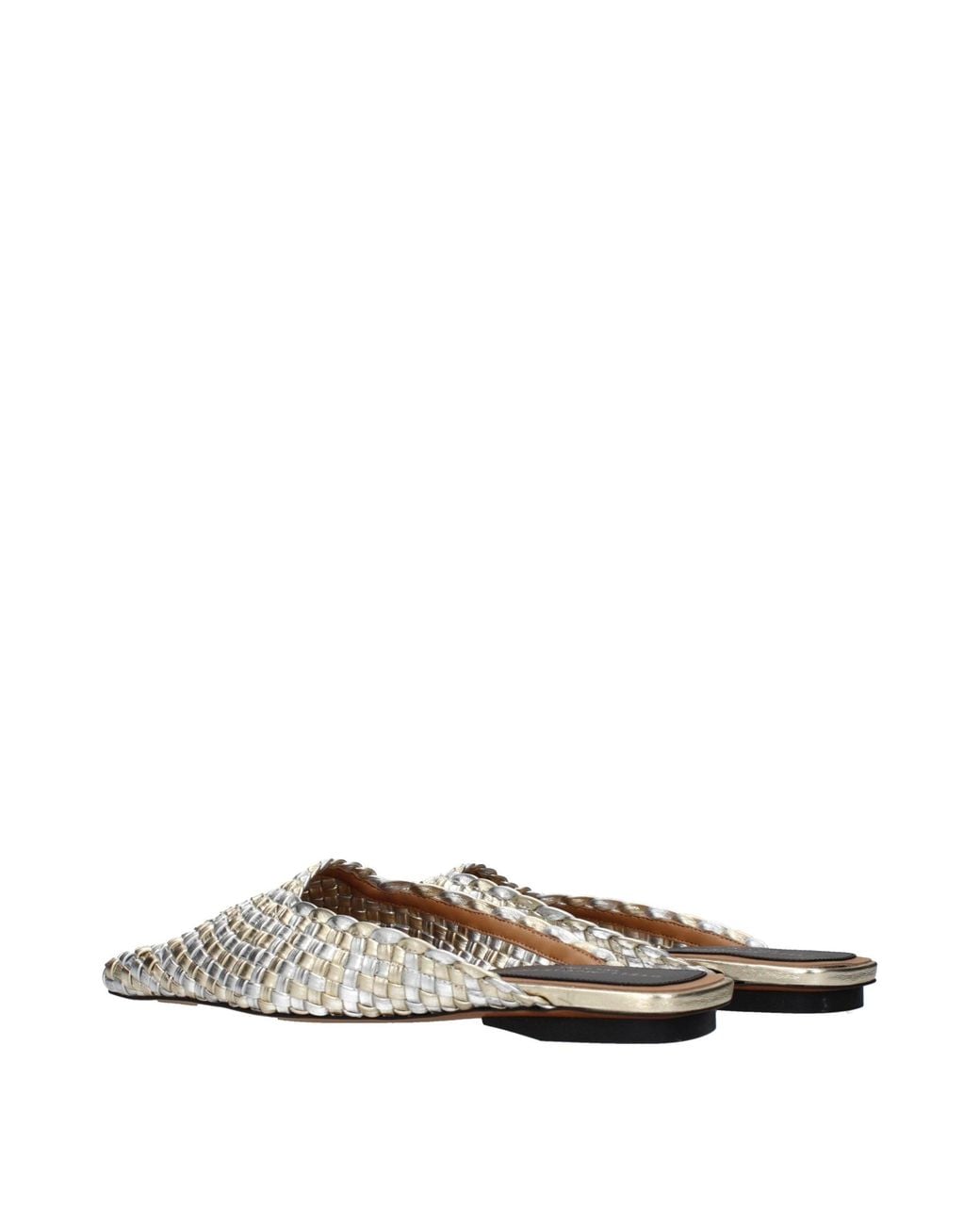 Stella McCartney Natural Gray Leather Slippers
