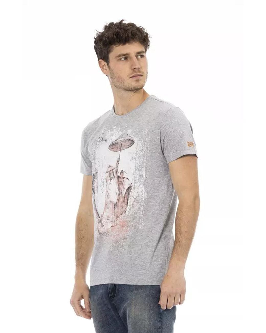 TRUSSARDI ACTION Gray Cotton Men T for men