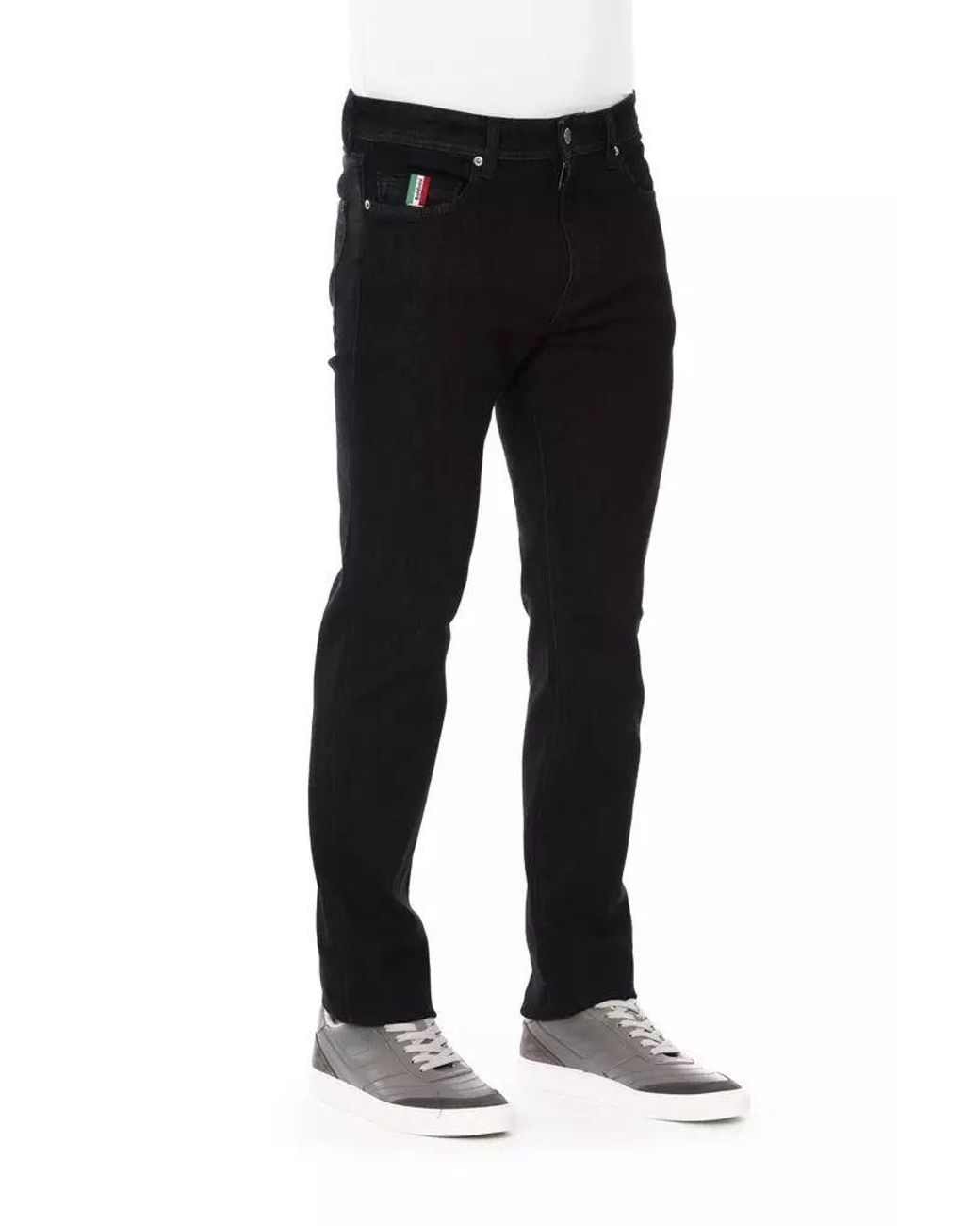 Baldinini Black Elegant Tricolor Detail Jeans for men