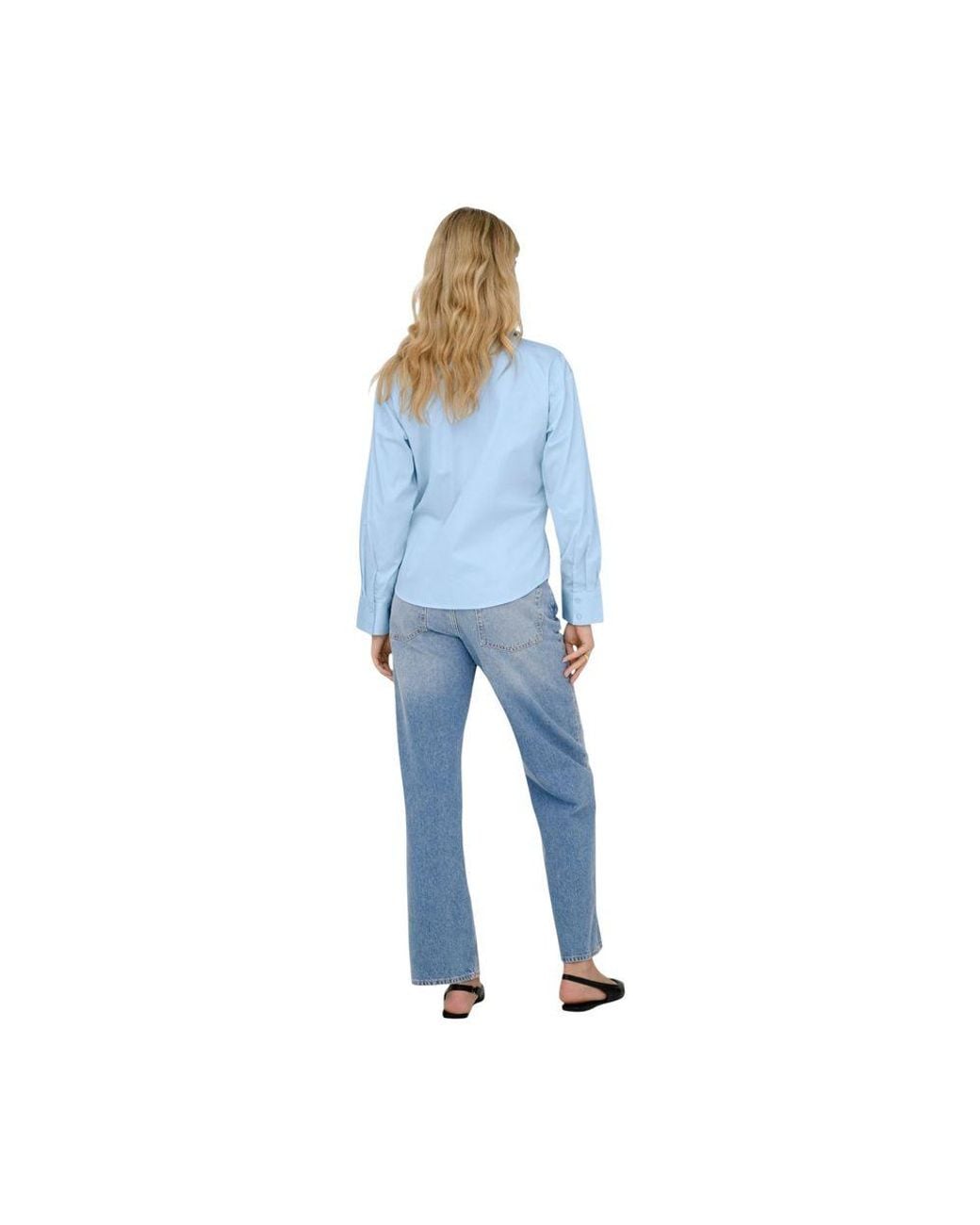 Jacqueline De Yong Blue Cotton Blouse