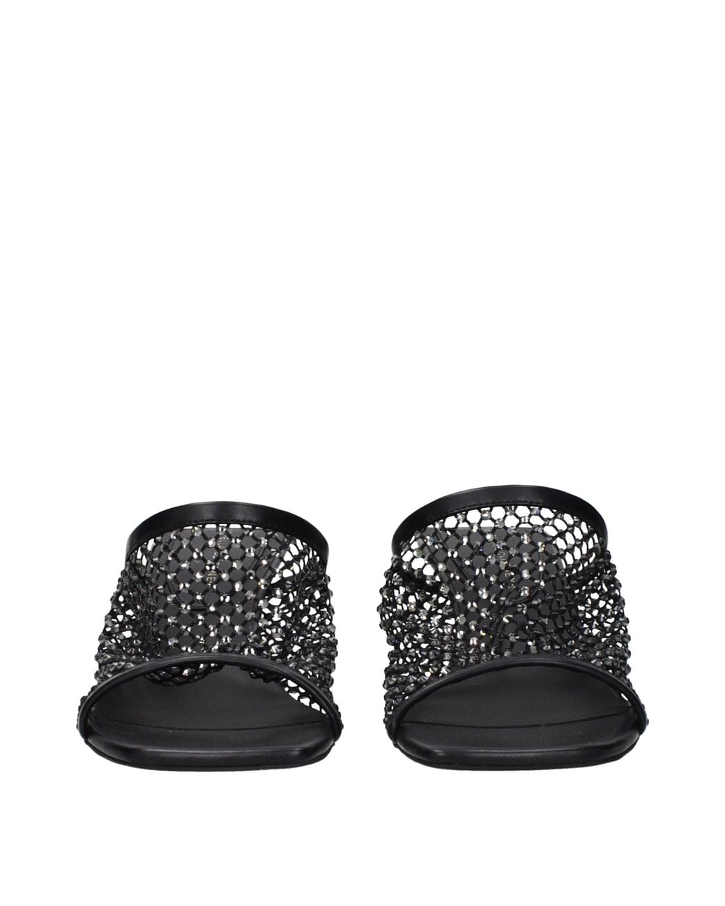Stella McCartney Black Leather Stiletto Heel Sandals