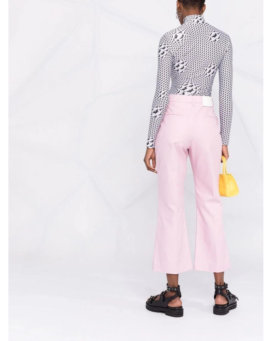 MSGM Pink Pressed-Crease Cotton Tailored Trousers
