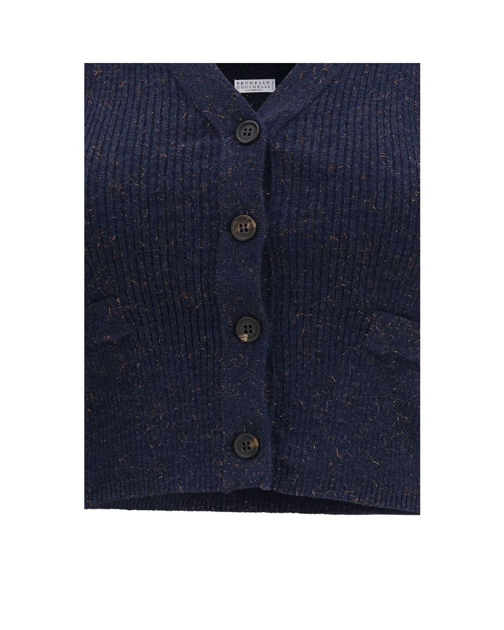 Brunello Cucinelli Blue Cashmere Sleeveles Sweater