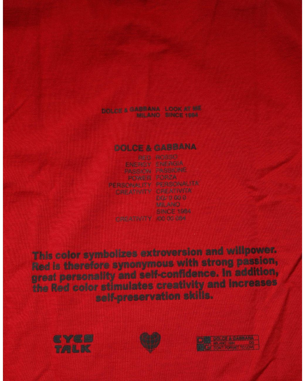 Dolce & Gabbana Red Graphic Print Short Sleeve Tee for men