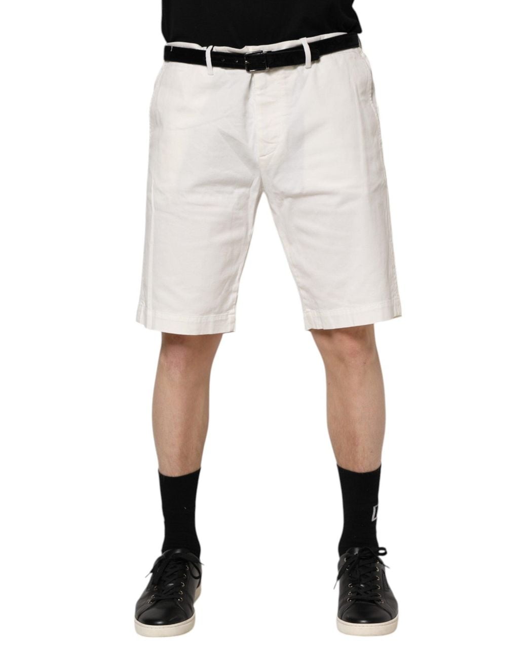Dolce & Gabbana Natural Belted Chino Shorts for men