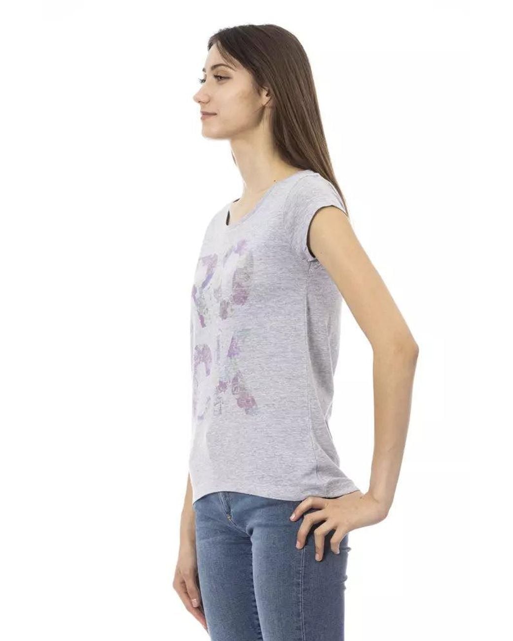 TRUSSARDI ACTION White Gray Cotton T