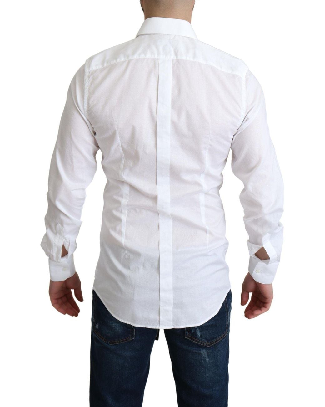 Dolce & Gabbana White Cotton Long Sleeves Formal Shirt for men