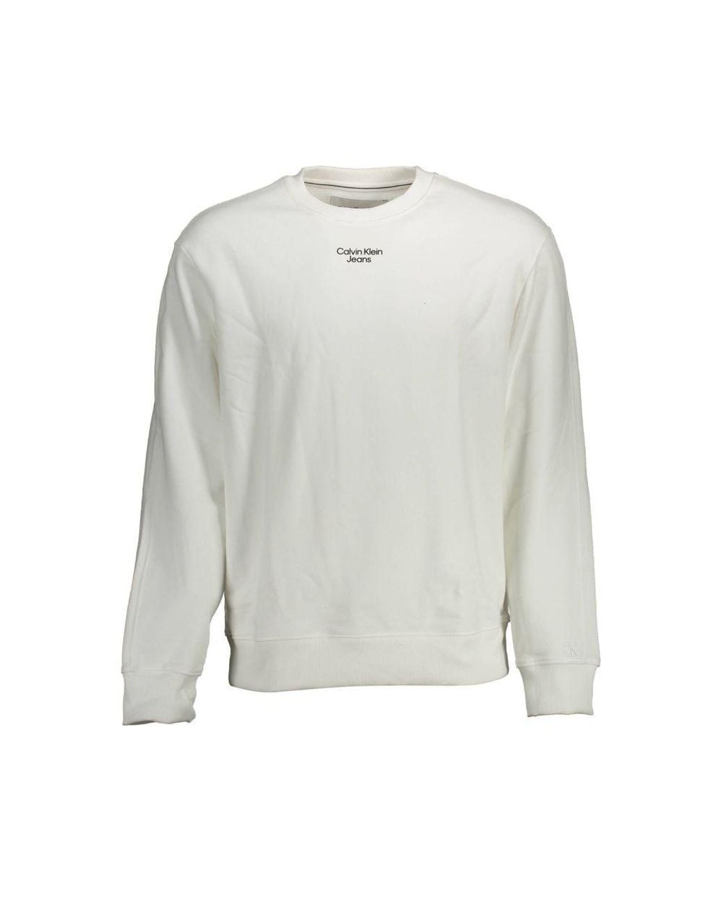Calvin Klein Gray White Cotton Men Sweatshirt for men