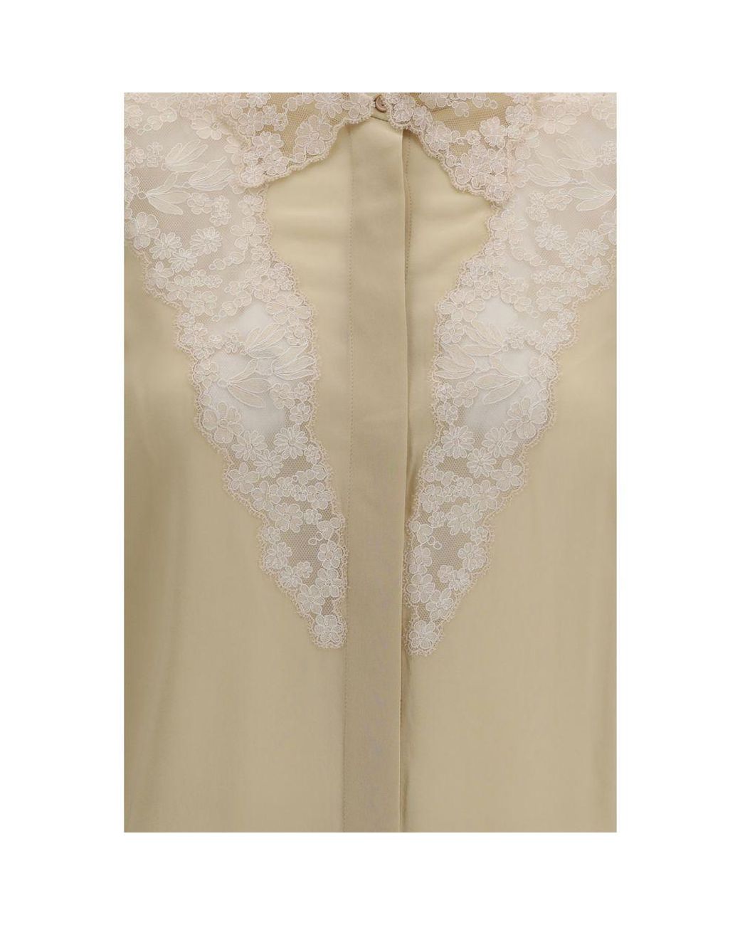 Fendi Natural Beige Silk Dress Shirt
