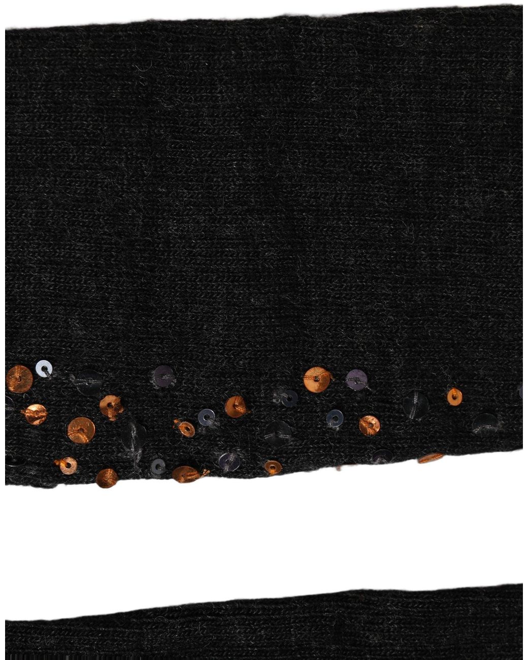 Dolce & Gabbana Black Dark Gray Sequined Wool Knee High Accessory Socks