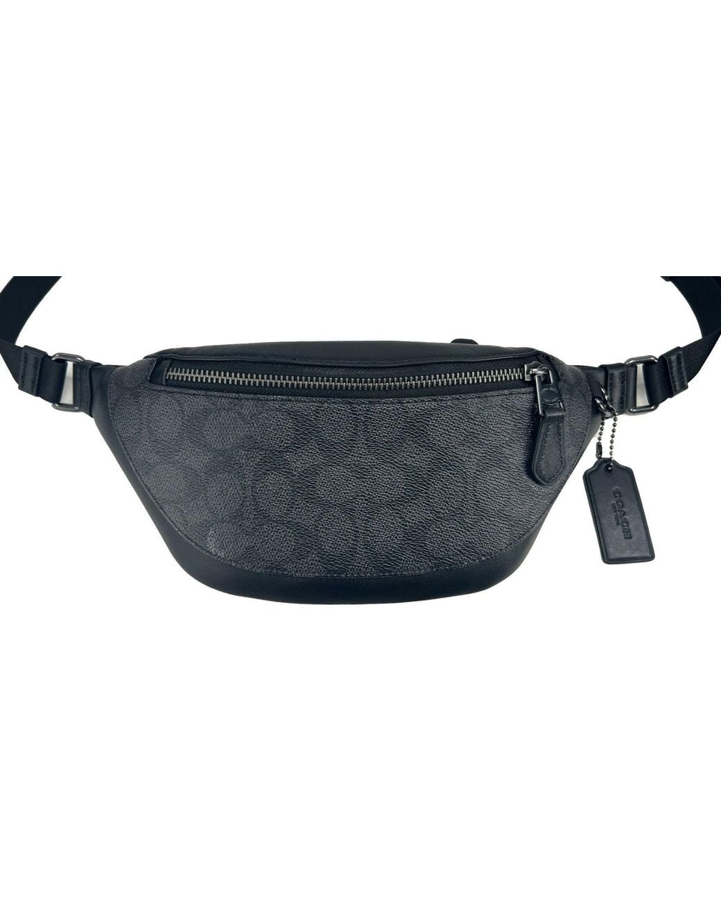 COACH Black Warren Mini Signature Fanny Belt Bag