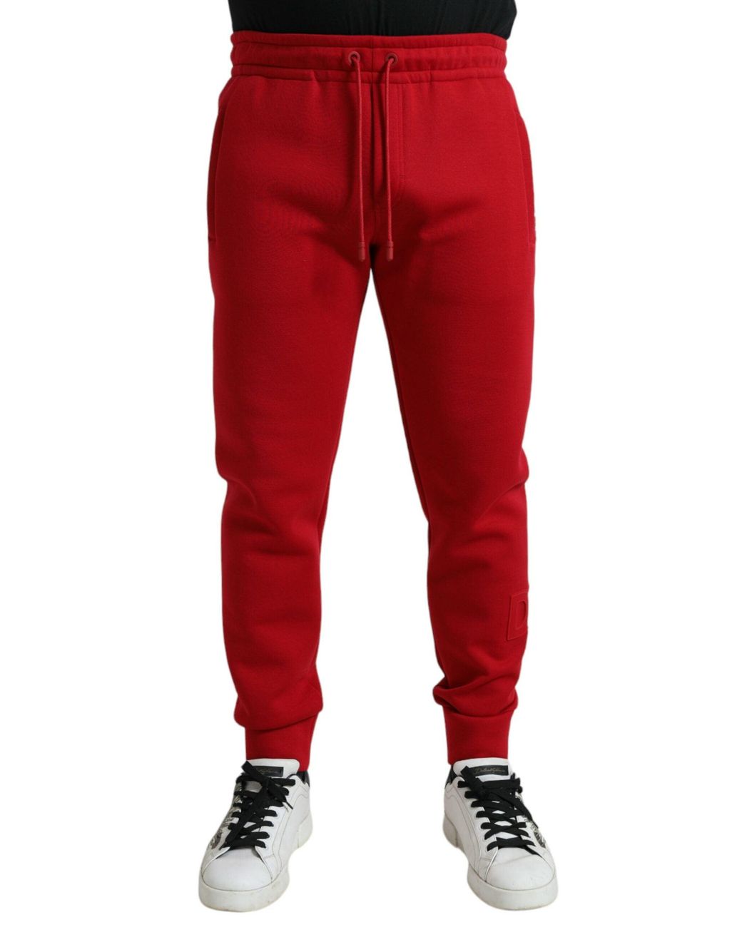 Dolce & Gabbana Red Cotton Blend Skinny Jogger Pants for men