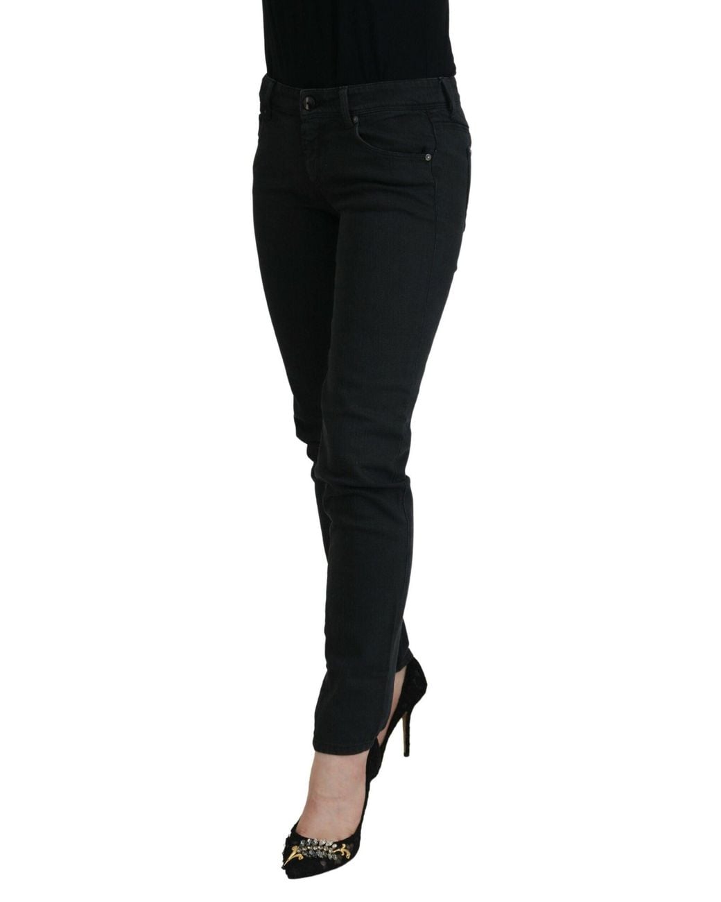 Ermanno Scervino Black Chic Low Waist Skinny Jeans
