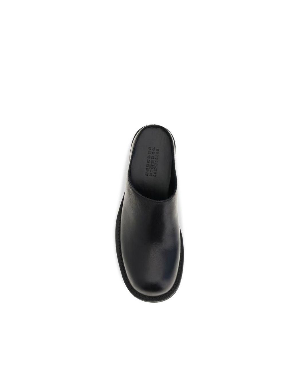 MM6 by Maison Margiela Black Calf Leather Bos Taurus Mules