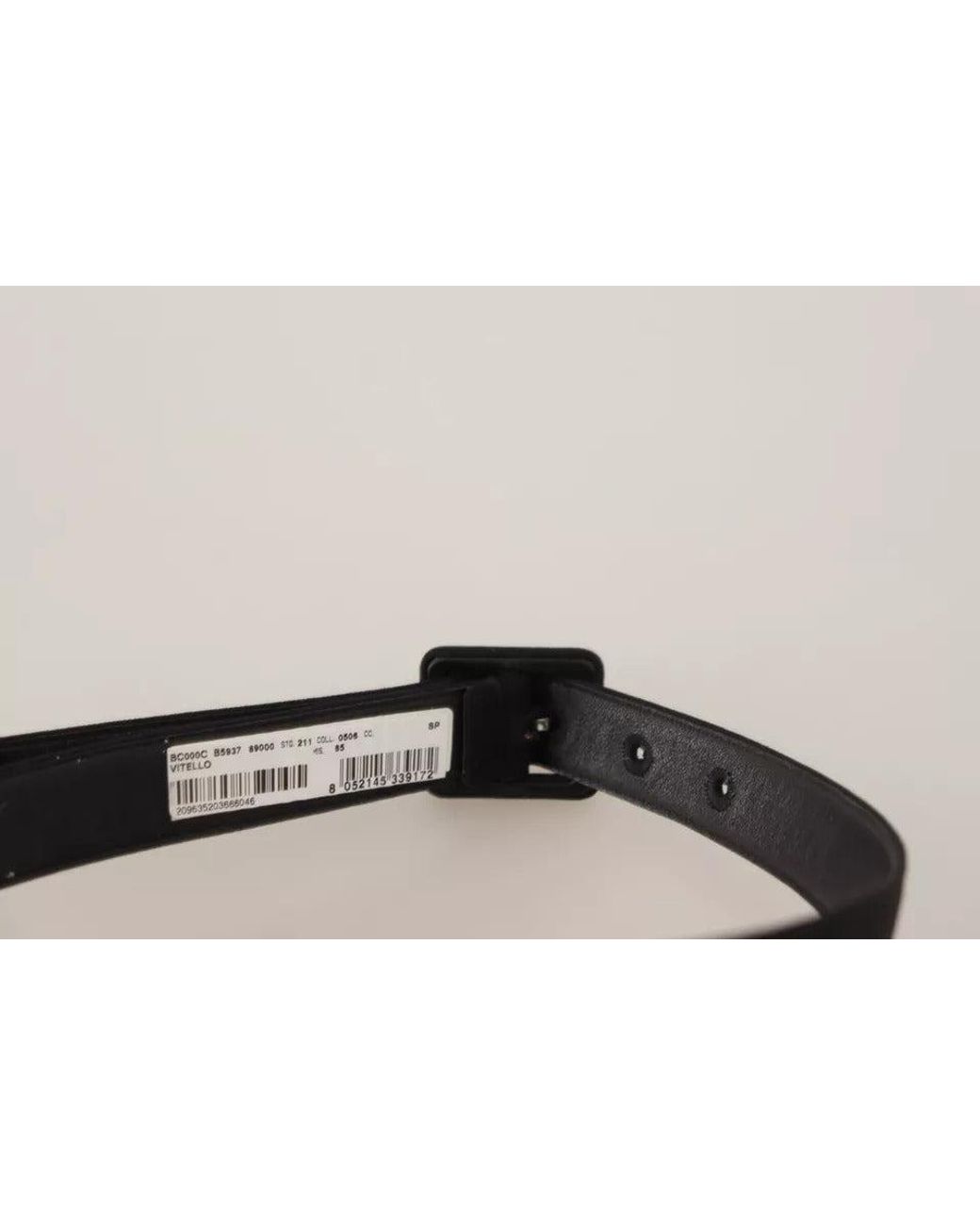 Dolce & Gabbana Black Velvet Leather Logo Waist Buckle Belt
