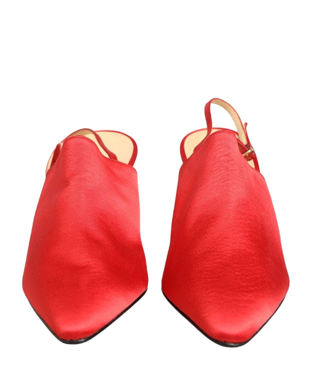 Dolce & Gabbana Pink Red Suede Heel Slingback Shoes