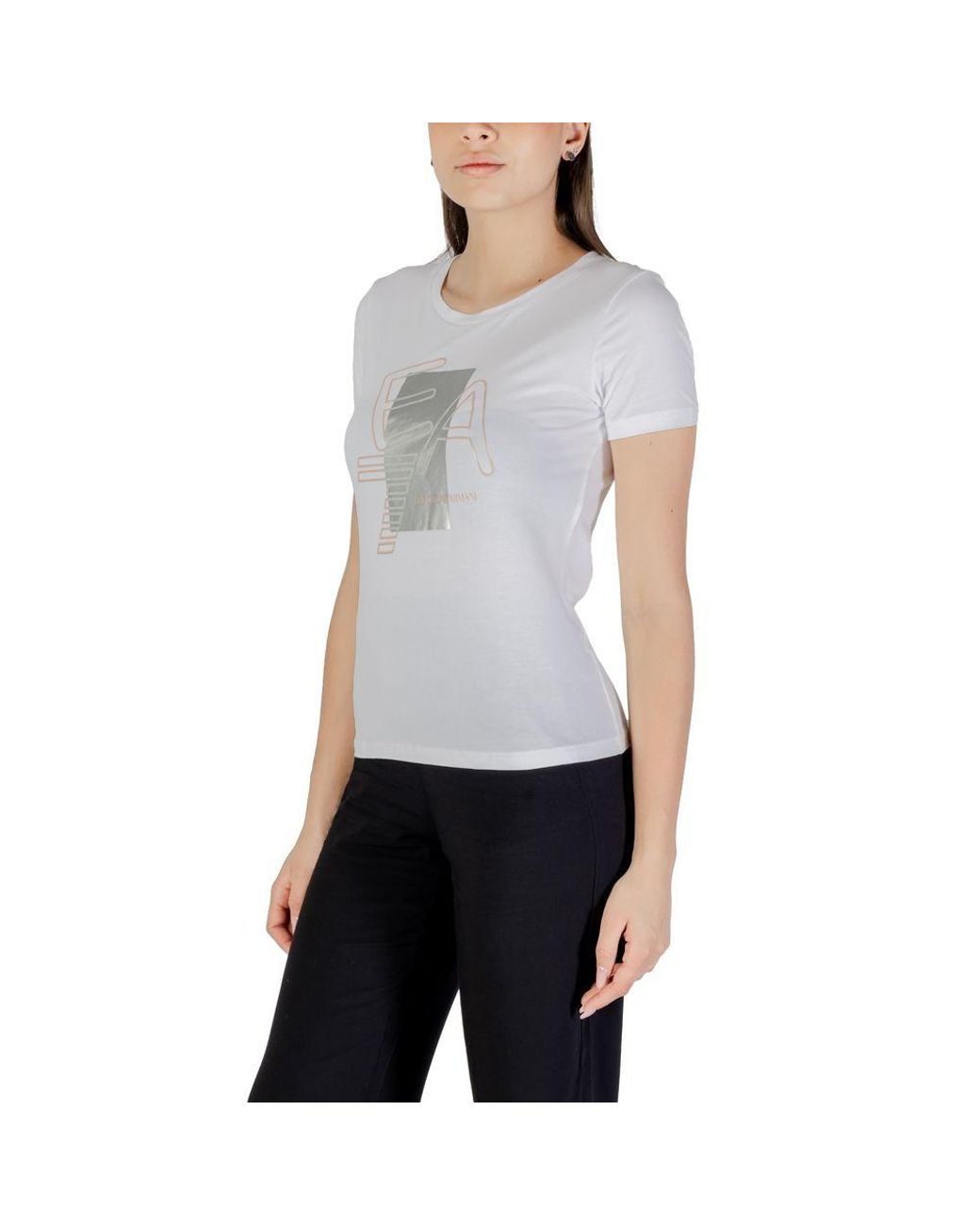 EA7 Blue Cotton T-Shirt