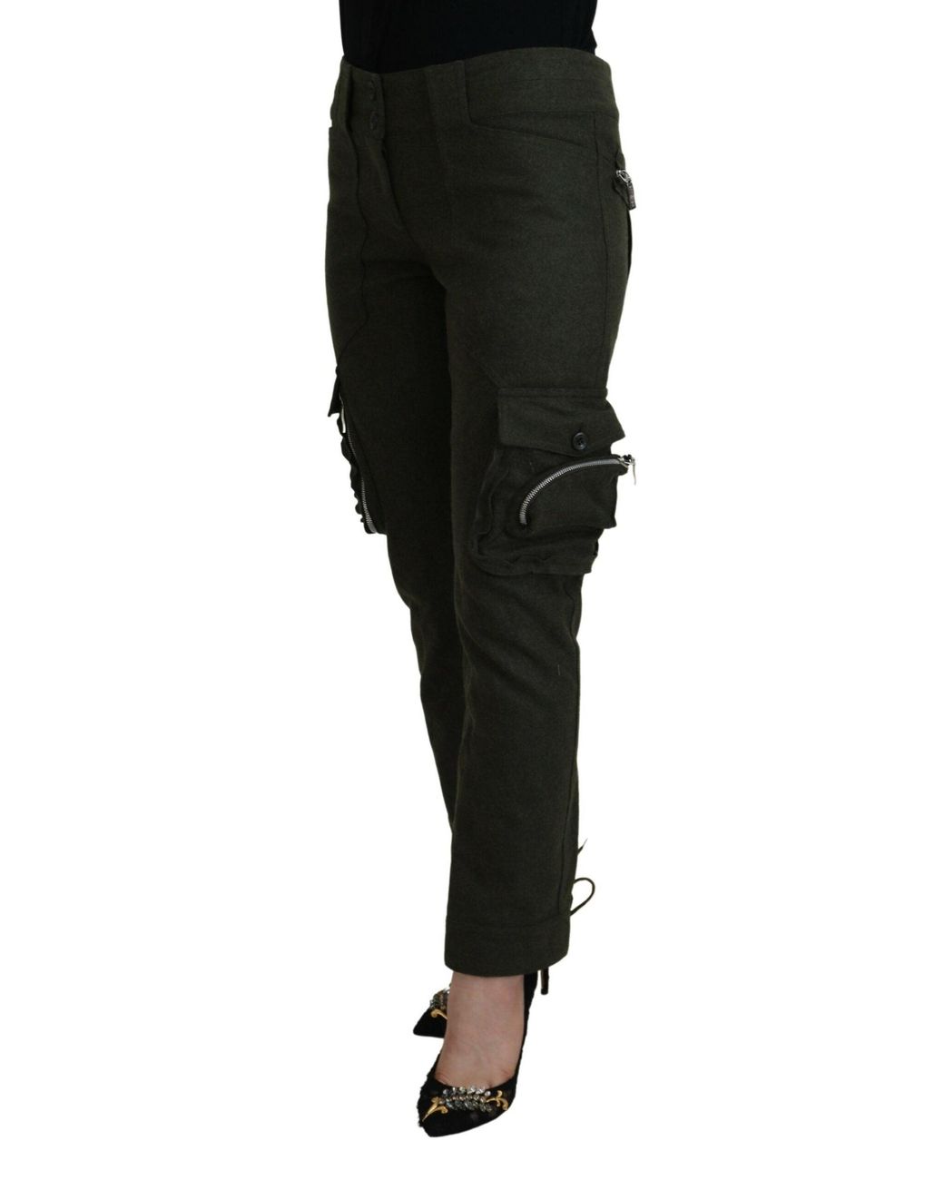 Ermanno Scervino Black Elegant Tapered Wool-Blend Pant