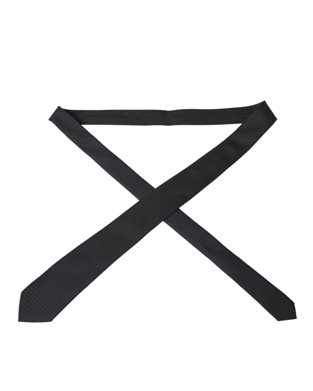 Dolce & Gabbana Black 100% Silk Adjustable Necktie Face Mask for men