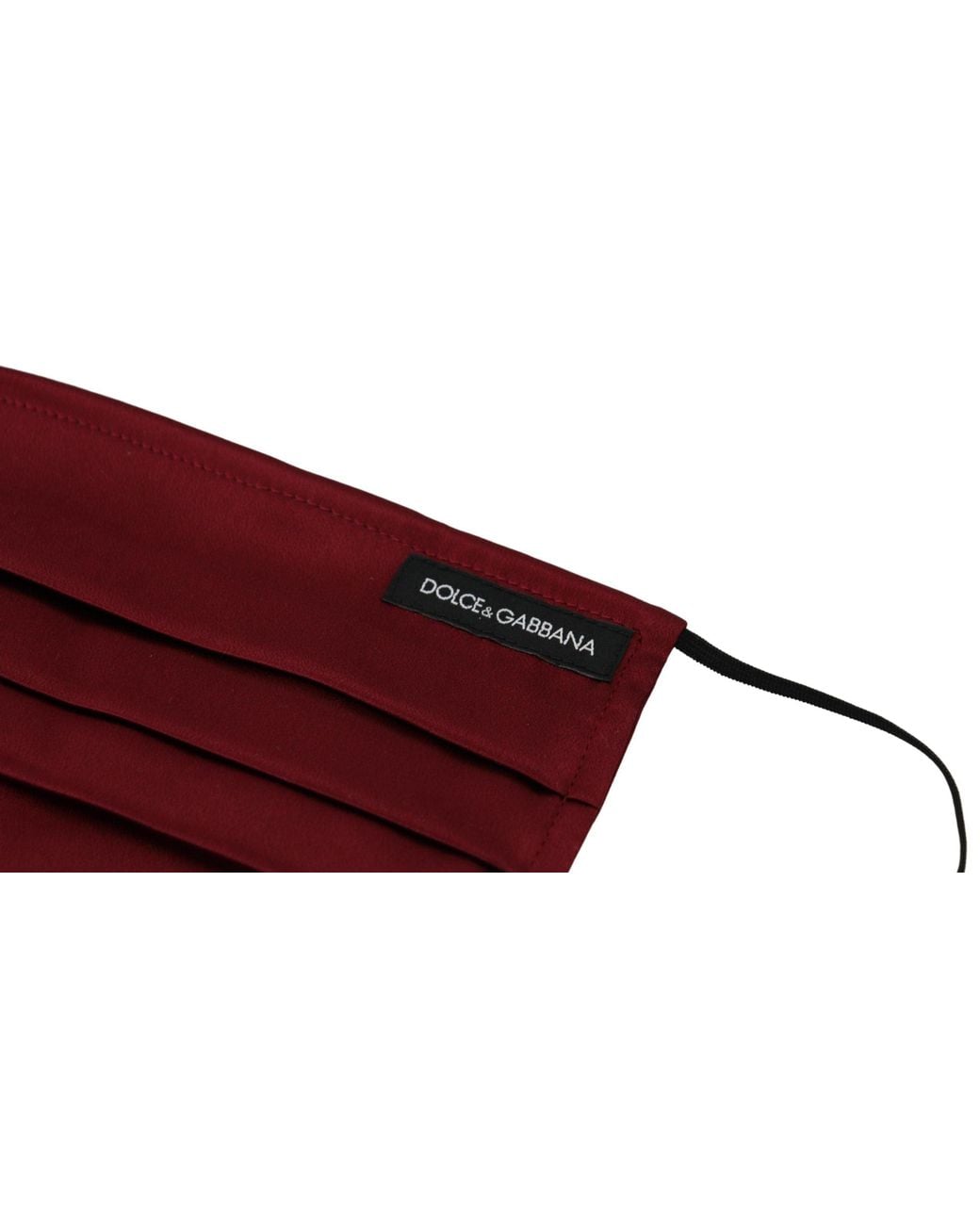 Dolce & Gabbana Red Silk Pleated Elastic Ear Strap Face Mask