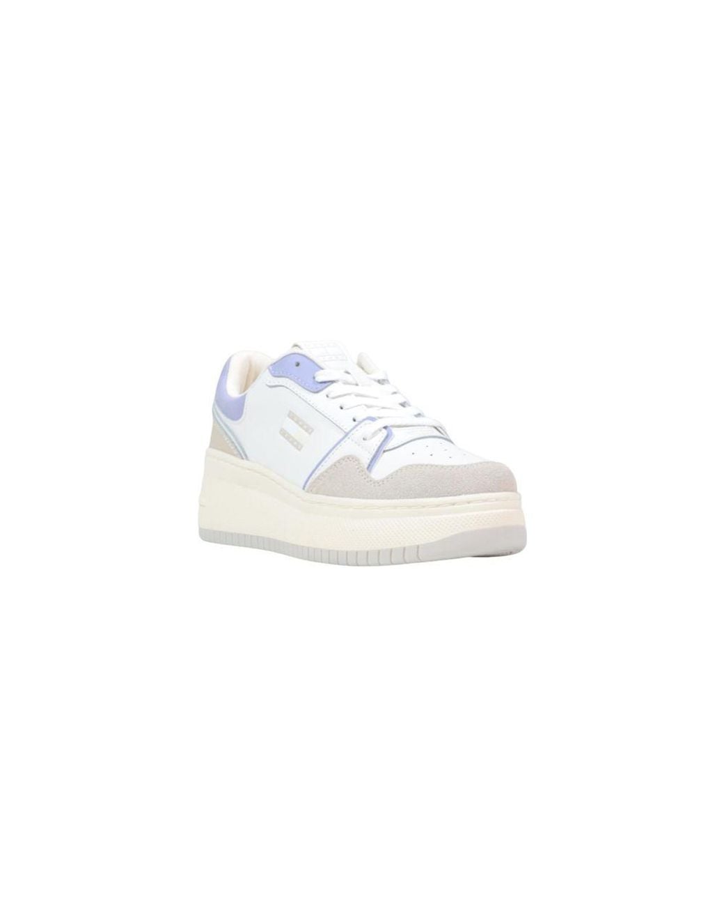 Tommy Hilfiger White Suede Leather Chunky Sneakers
