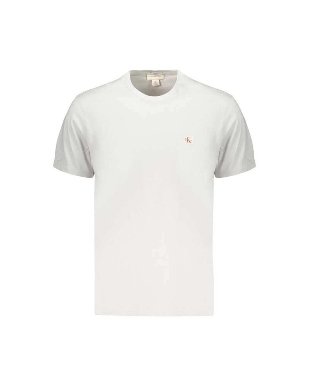 Calvin Klein White Gray Cotton Men's T for men