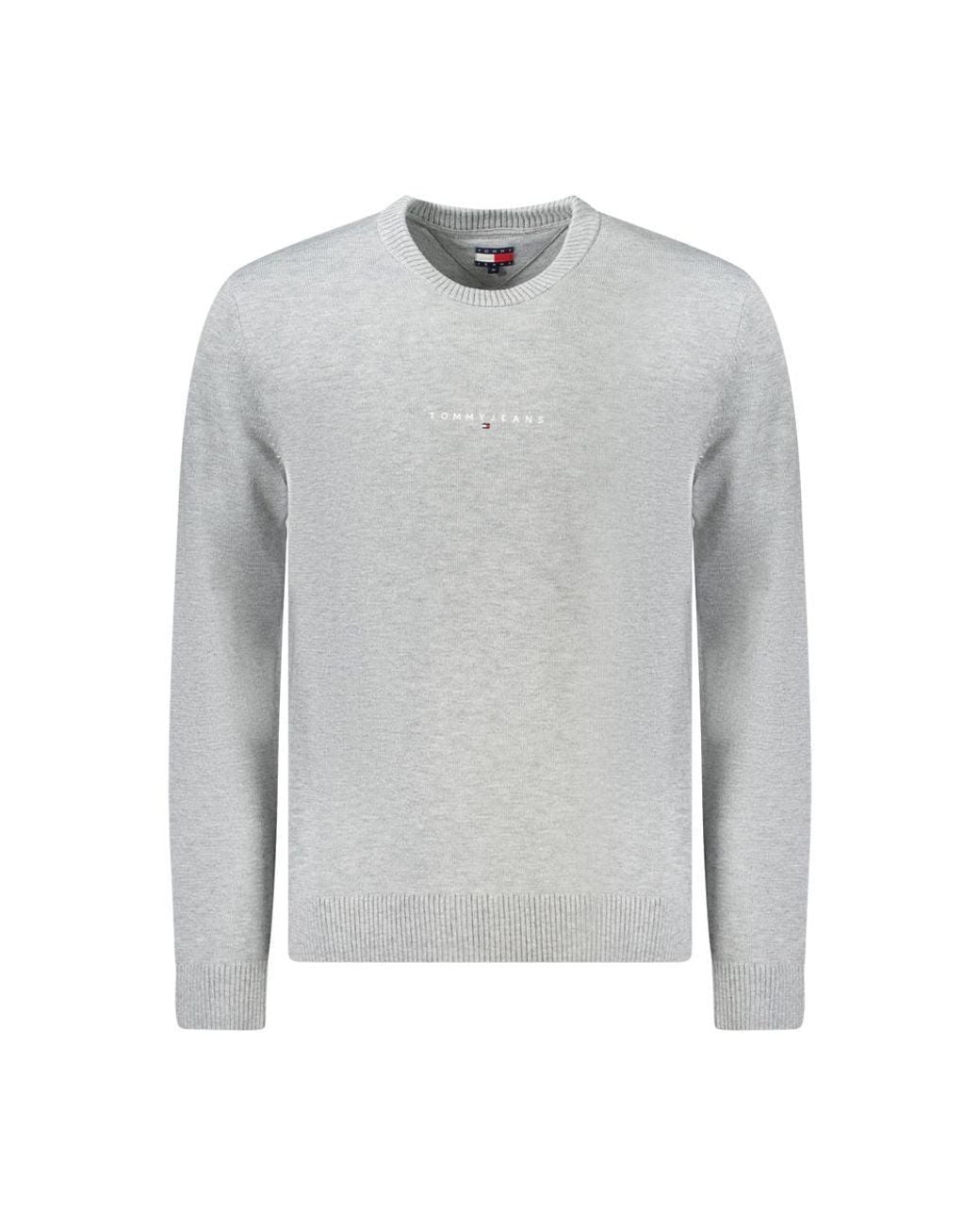 Tommy Hilfiger Gray Crew Neck Sweater Minimalist Logo for men