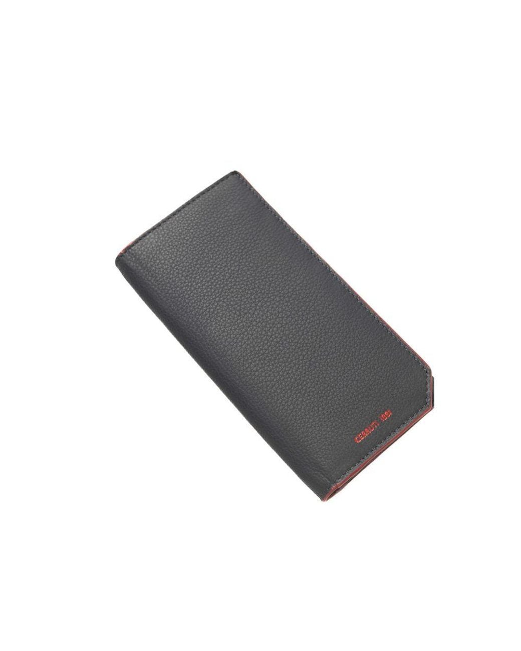 Cerruti 1881 Gray Blue Calfskin Men Wallet