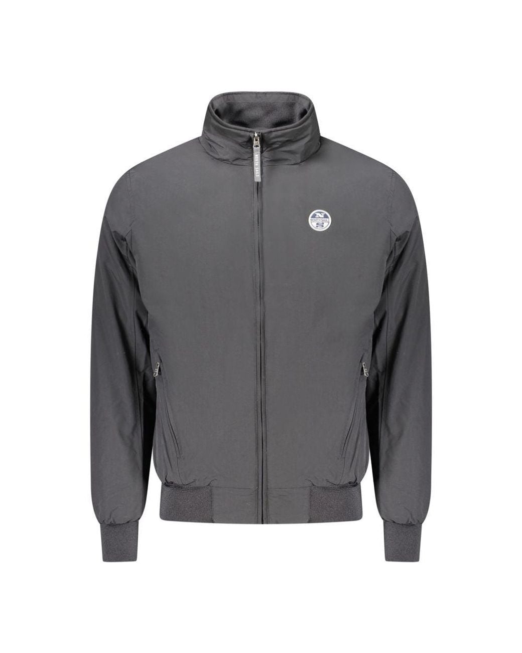 North Sails Gray Black Polyester Men Jacket for men