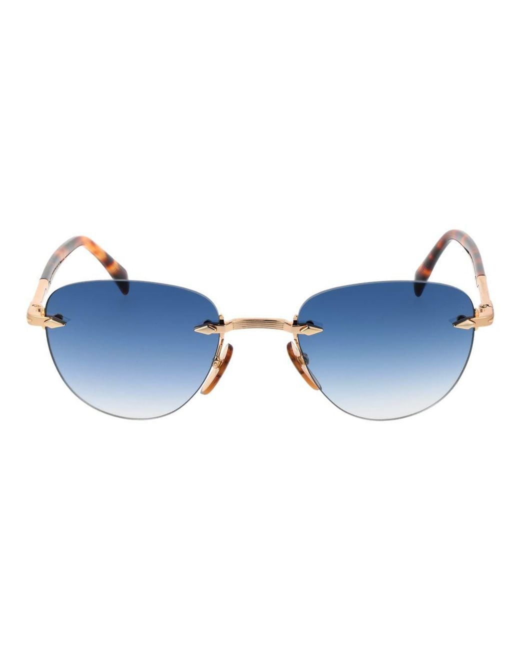 David Beckham Blue Gold Metal Sunglasses for men