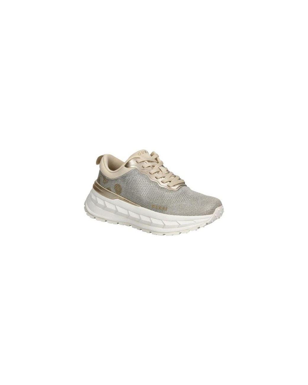 Guess White Gray Polyester Chunky Sneakers