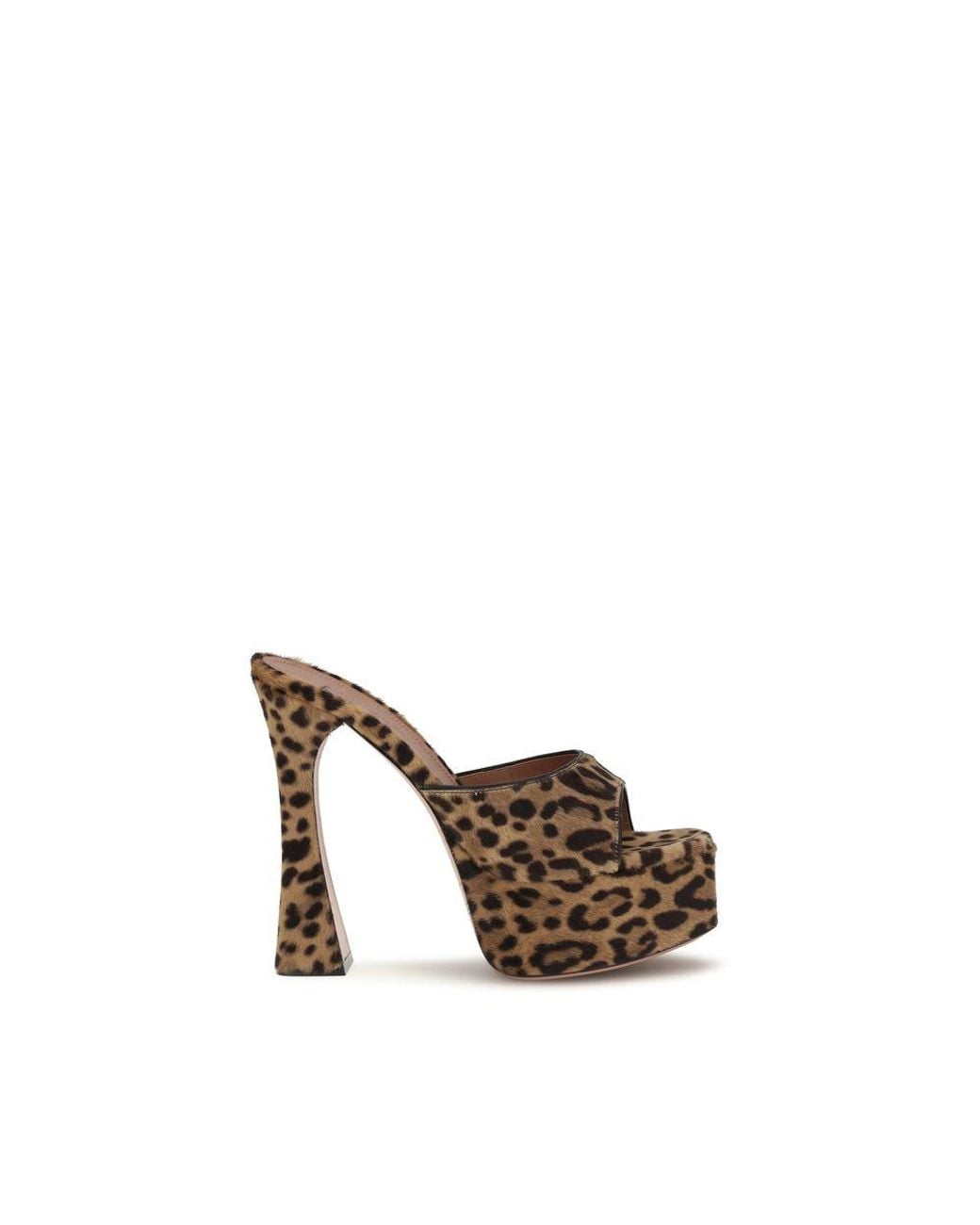 AMINA MUADDI Metallic Beige Calf Leather Bos Taurus Platform Sandals