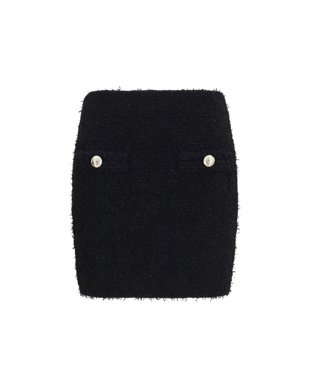 Balmain Black Viscose Mini Skirt