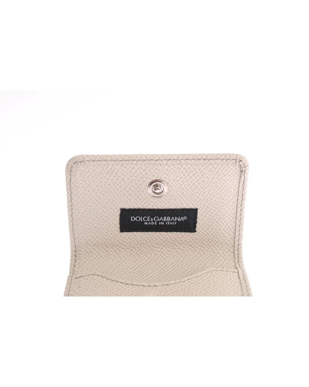 Dolce & Gabbana Gray Dauphine Leather Case Wallet