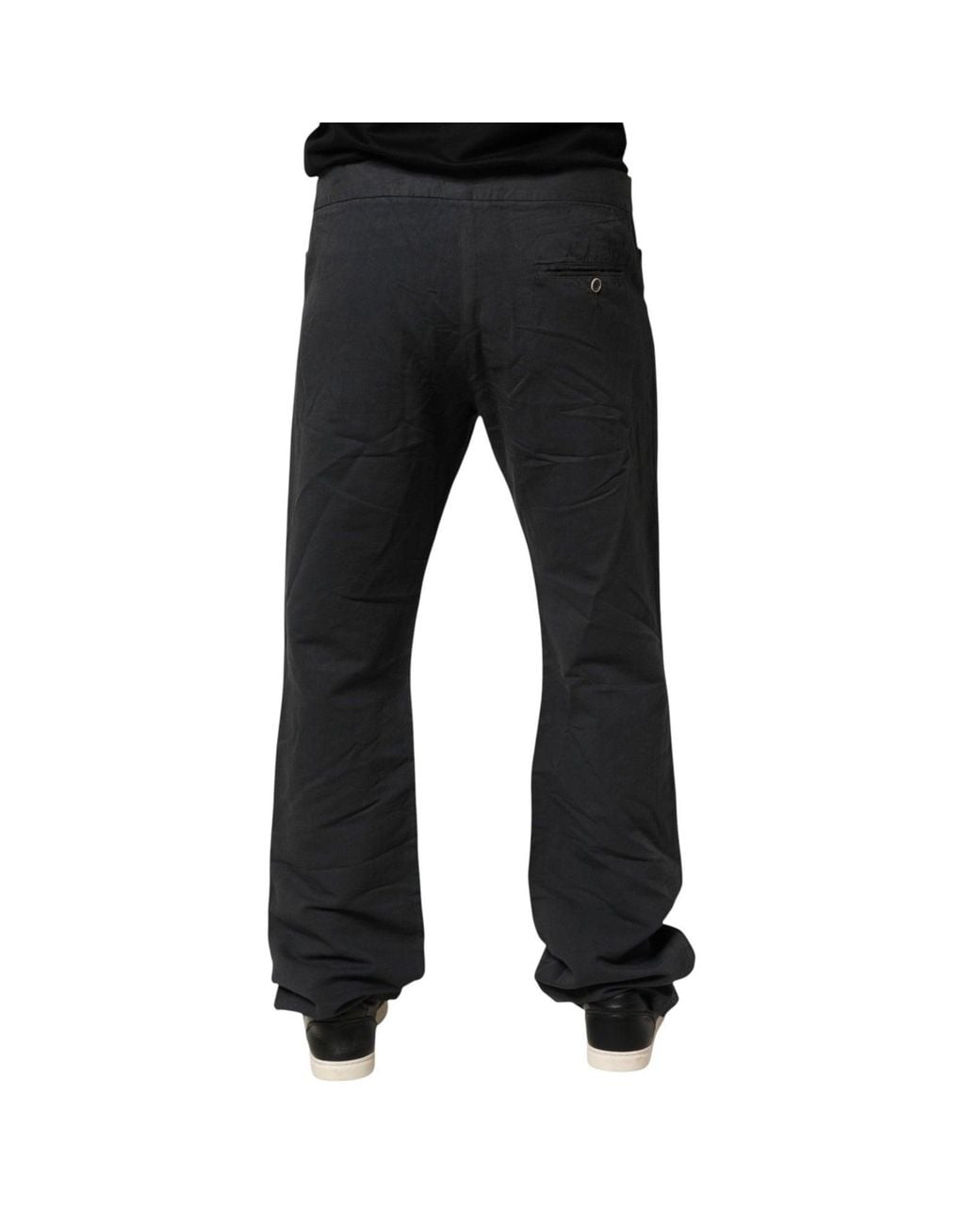Just Cavalli Black Straight Fit Mid Waist Denim Trouser Jeans Cotton-Elastane for men