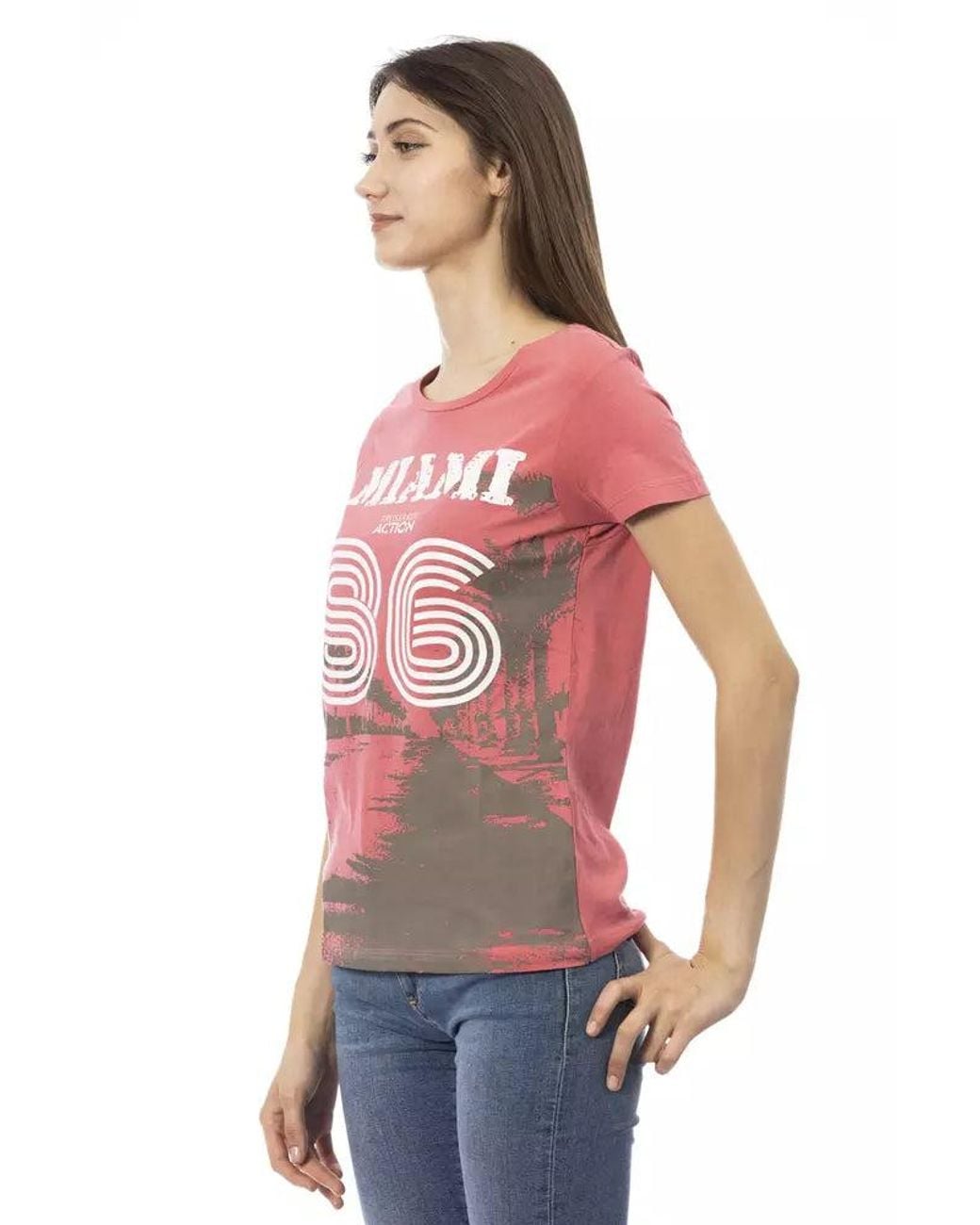 TRUSSARDI ACTION Red Cotton Tops & T-Shirt