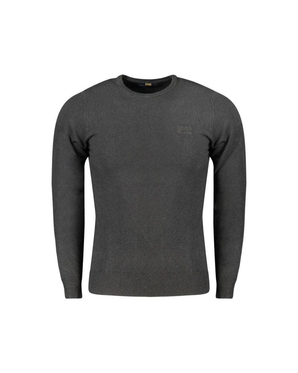 Roberto Cavalli Gray Crew Neck Jumper Classic Knitwear for men