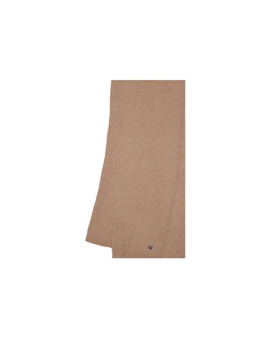 Pieces Brown Beige Recycled Polyester Scarf