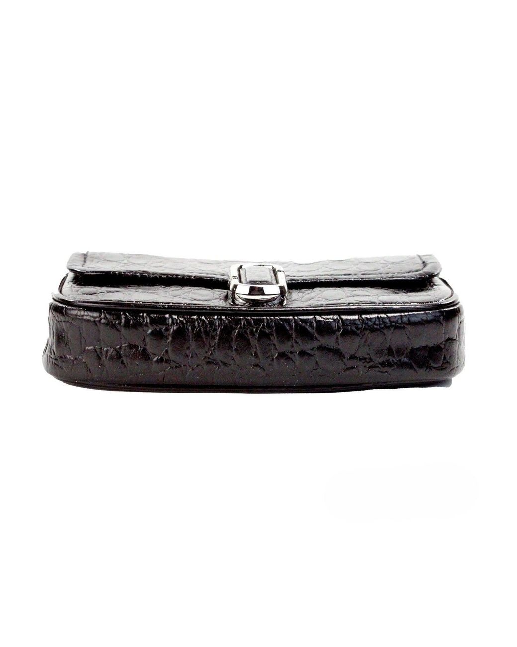 Marc Jacobs Black The Mini Shoulder Bag Embossed Leather Crossbody